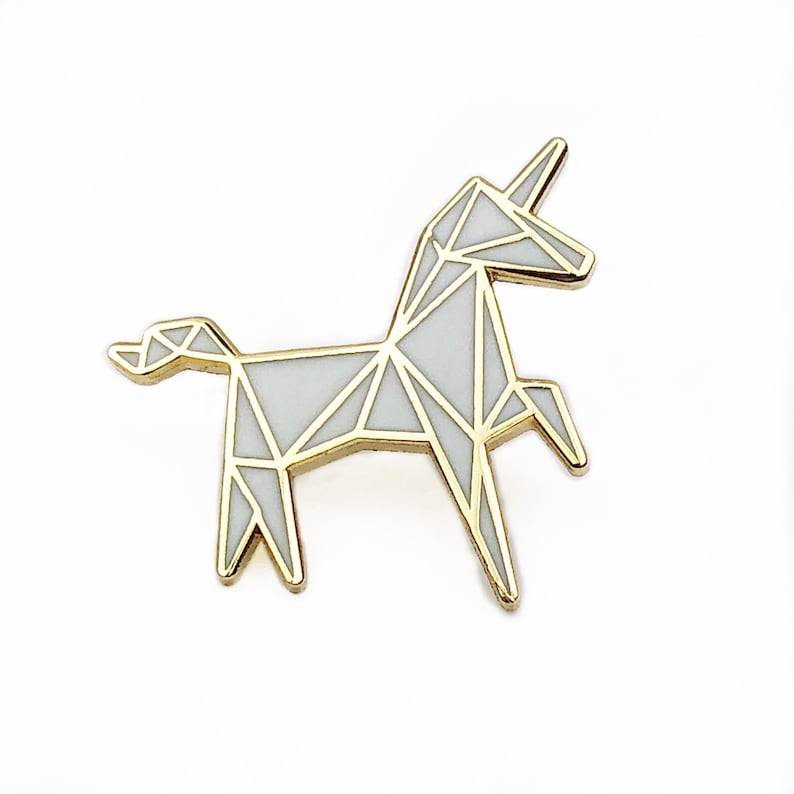 Unicorn Emaille Pin / Unicorn Emaille Revers Pin / Cute Emaille Pin / Emaille Revers Pin / Animal Pin / Unicorn Pin / Glittery Pin White / Gold