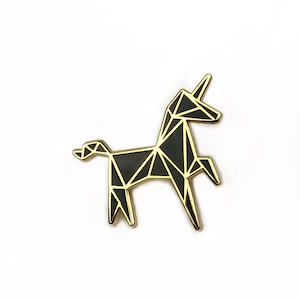 Unicorn Enamel Pin / Unicorn Enamel Lapel Pin / Cute Enamel Pin / Enamel Lapel Pin / Animal Pin / Unicorn Pin / Glittery Pin Black / Gold