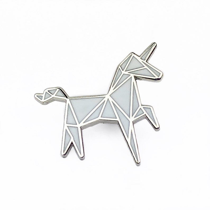 Unicorn Emaille Pin / Unicorn Emaille Revers Pin / Cute Emaille Pin / Emaille Revers Pin / Animal Pin / Unicorn Pin / Glittery Pin White / Silver