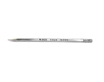 Make Your Mark Pewter Pencil / Hand-Cast Metal Decorative Pencil / Hand-Stamped Pewter #2 Pencil