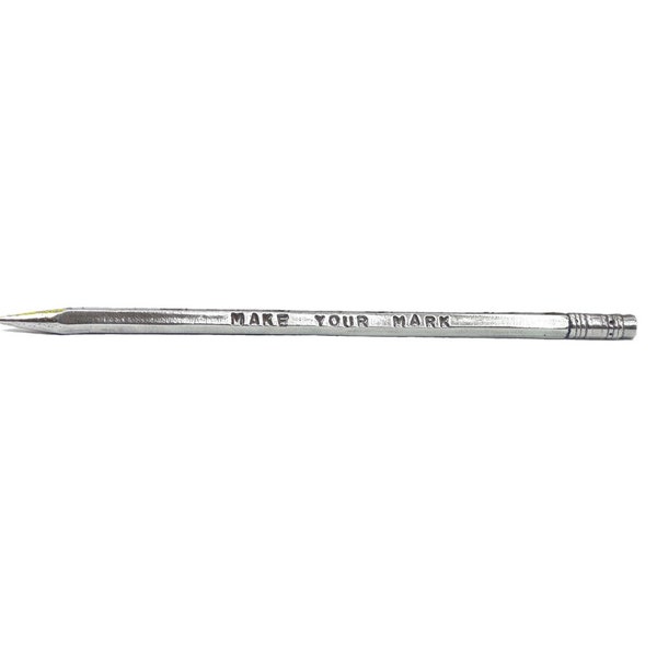 Make Your Mark Pewter Pencil / Hand-Cast Metal Decorative Pencil / Hand-Stamped Pewter #2 Pencil