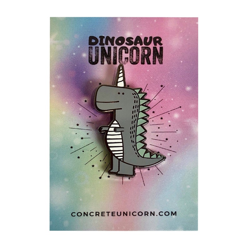 T-Rex Unicorn Enamel Pin / Dinosaur Enamel Lapel Pin / T-Rex Enamel Pin / T-Rex Unicorn Enamel Pin / Animal Pin / Unicorn Pin / Dinosaur Pin image 3