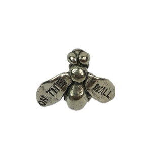 On The Wall Decorative Fly Pin / Whimsical Fly Pewter Push Pin / Fly Cast in Metal Wall Decor image 1