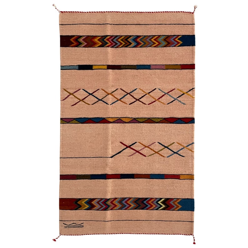 Rain & Mountains Zapotec Sheep Wool Rug image 1