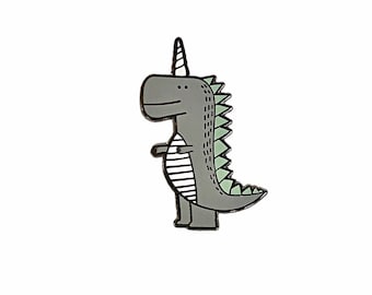 T-Rex Unicorn Enamel Pin / Dinosaur Enamel Lapel Pin / T-Rex Enamel Pin / T-Rex Unicorn Enamel Pin / Animal Pin / Unicorn Pin / Dinosaur Pin