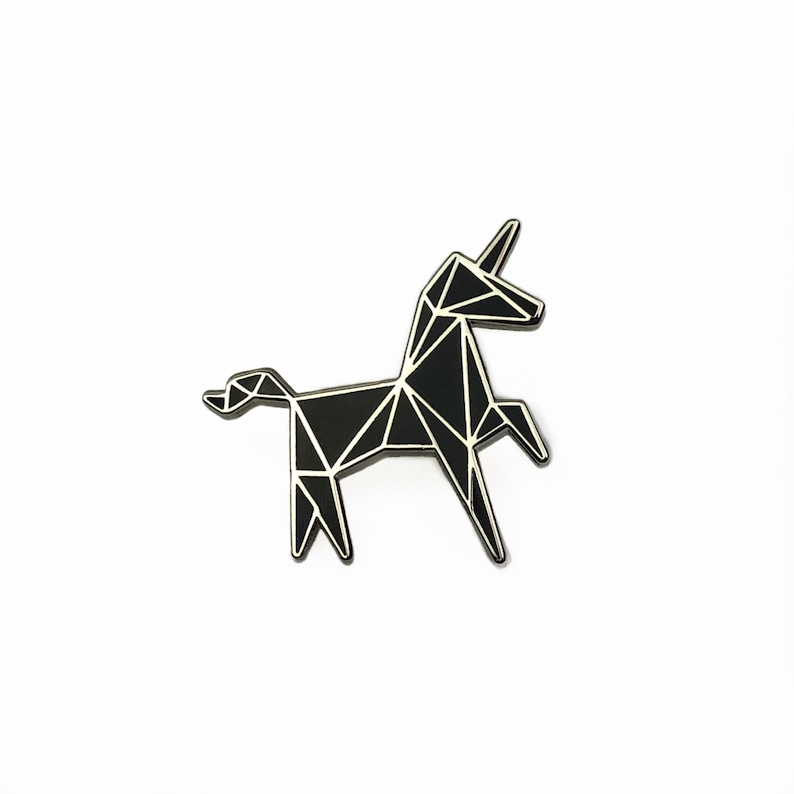 Unicorn Emaille Pin / Unicorn Emaille Revers Pin / Cute Emaille Pin / Emaille Revers Pin / Animal Pin / Unicorn Pin / Glittery Pin Black / Silver