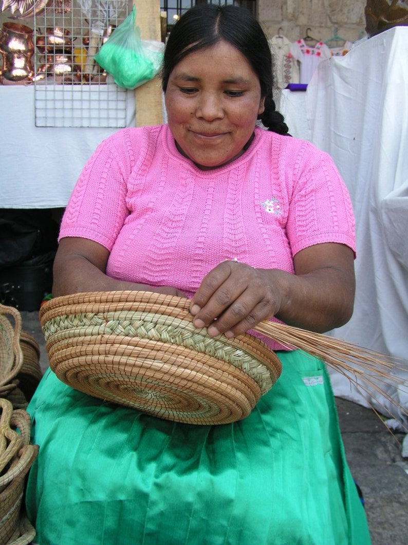 Oaxacan Pine Needle Baskets // Handmade Pine Needle Baskets from Oaxaca, Mexico image 8