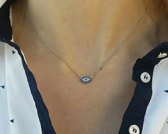 Silver Evil Eye Necklace