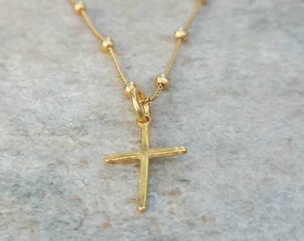 Cross Dew Drop Necklace