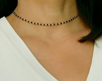 Black Rosary Necklace