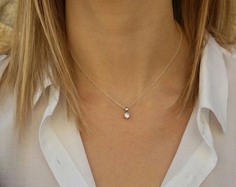 Round Cut Diamond Necklace