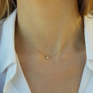 Small fake diamond necklace best sale