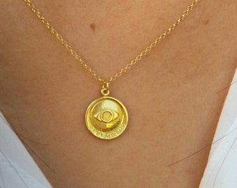 Evil Eye Coin Necklace