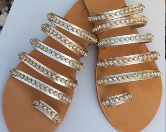 Diamond Beaded Sandals