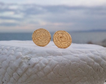 Phaistos Coin Stud Earrings