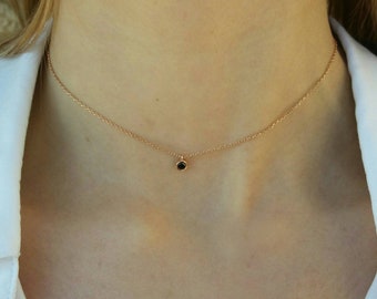 Tiny Floating Diamond Necklace