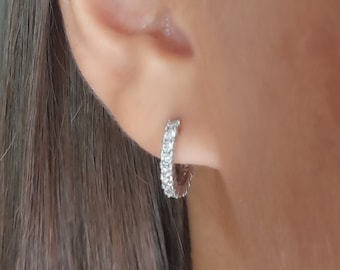 Small Diamond Hoops