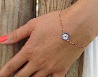 Round Zircon Evil Eye Bracelet