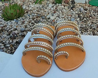 Diamond Beaded Sandals