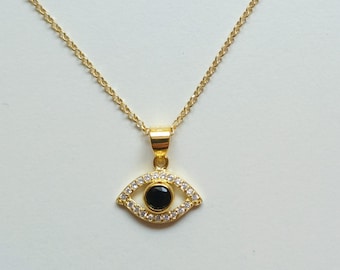 Black Diamond Evil Eye Necklace