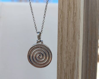 Spiral Necklace/Ancient Greek Necklace/Layered Necklace/Ancient Greek Pendant/Minoan Pendant/Coin Necklace/Snake Pendant/Labyrinth Necklace