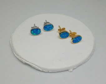 Solid Gold Opal Earrings