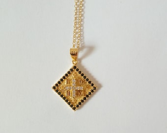 Zircon Rhombus Christian Necklace