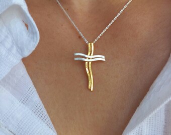 Mix-Colored Cross Necklace