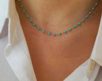 14k Gold Plated Turquoise necklace