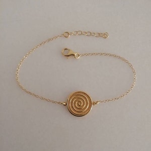 Gold Spiral Bracelet, Dainty Bracelet, Snake Bracelet, Greek Ancient Bracelet, Minoan Bracelet, Spiral, Labyrinth Bracelet, Charm Bracelet