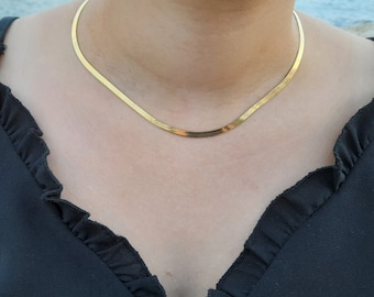 Solid Gold Snake Chain Necklace