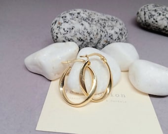 Gold Twisted Hoop Earrings