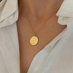Yin Yang 14k Gold Plated Necklace: Spiritual Tai Chi Pendant