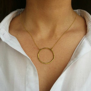 Circle Necklace, Layering Necklace, Karma Necklace, Silver Infinity Necklace, Birthday Gift, Stackable Necklace, Circle Connector Jewelry