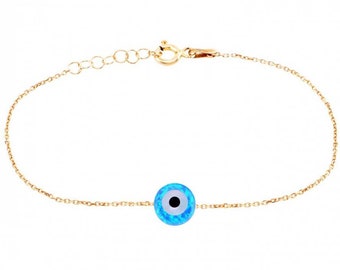 Opal Round Evil Eye Bracelet