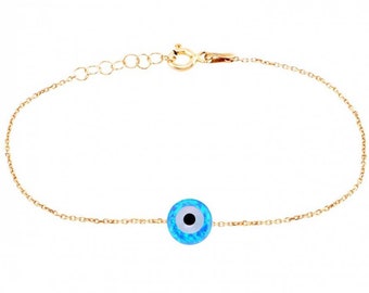 Opal Round Evil Eye Bracelet