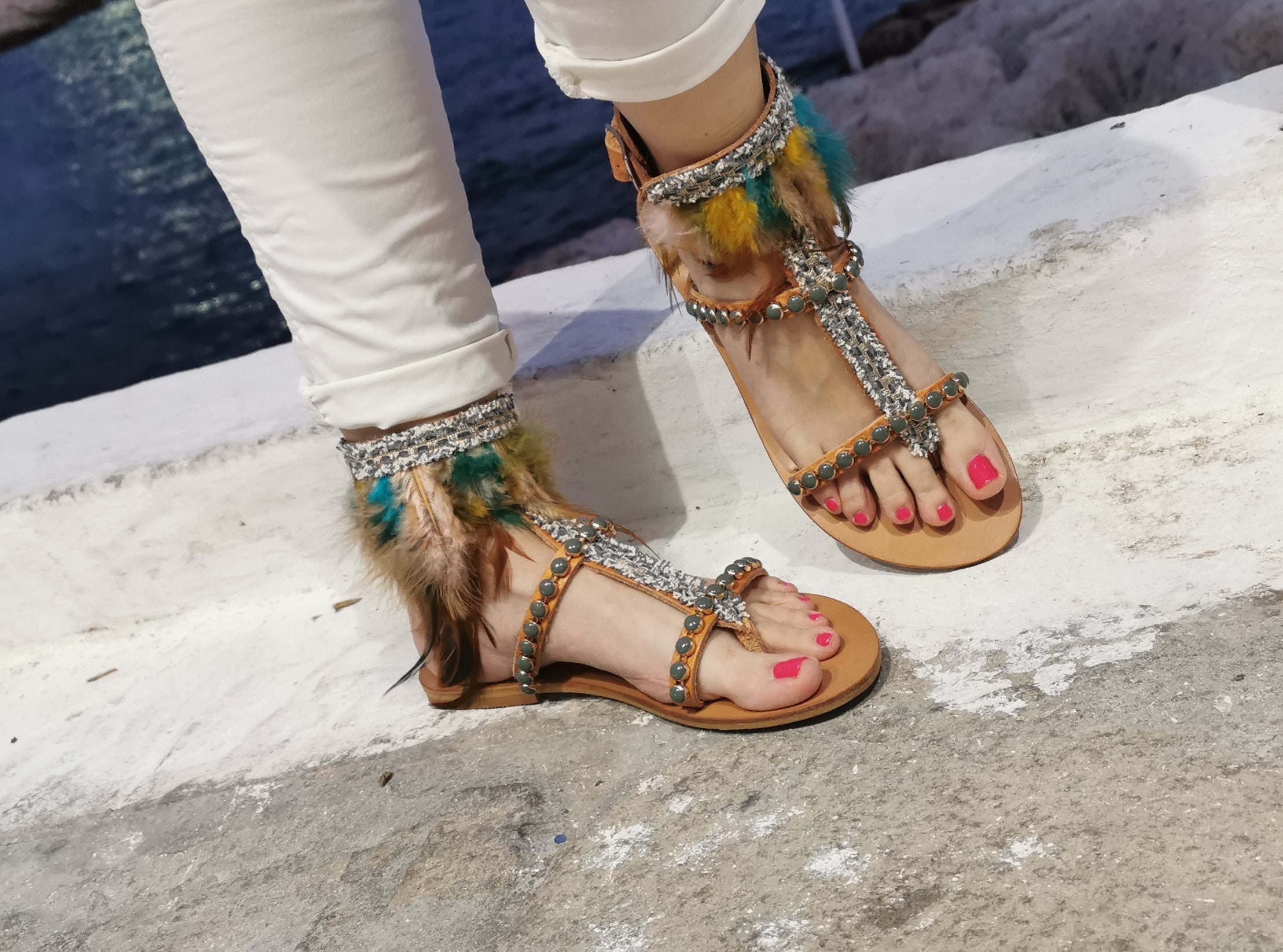 Indian beaded sandals outlet