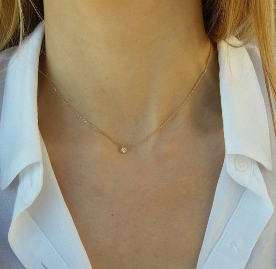 1 Carat Floating Diamond Necklace 2024 | favors.com