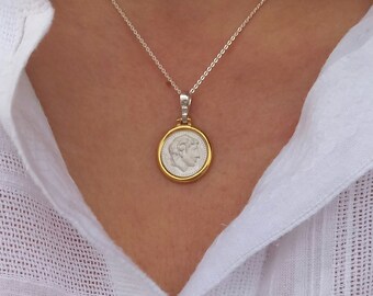 Double Sided Coin Pendant with Alexander the Great and Goddes Athena