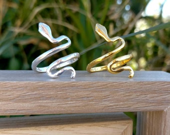 Snake Ring, Serpent Ring, 14k Gold Filled Ring, Sterling Silver Ring, Spiral Ring, Adjustable Ring, Handmade Ring, Amulet Ring