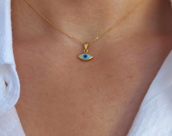 Ivory Evil Eye 14k Gold Plated Necklace