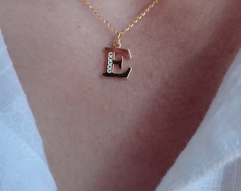 Solid Gold Initial Necklace