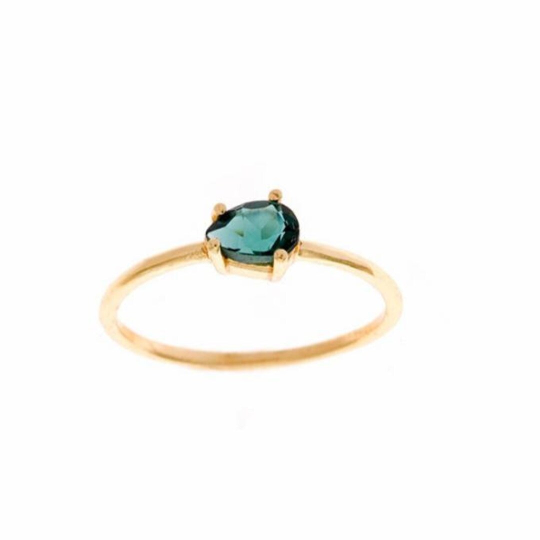 Green Tear Drop Ring, 14k Gold Plated Ring, Engagement Ring, Green ...