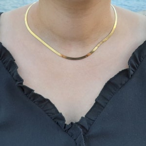 Gold Filled Snake Chain Necklace: Sterling Silver Herringbone Layering Chain