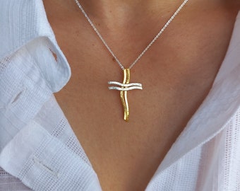 Mix-Colored Cross Necklace