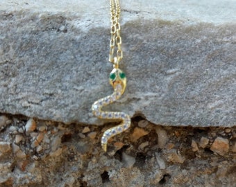 CZ Snake Necklace