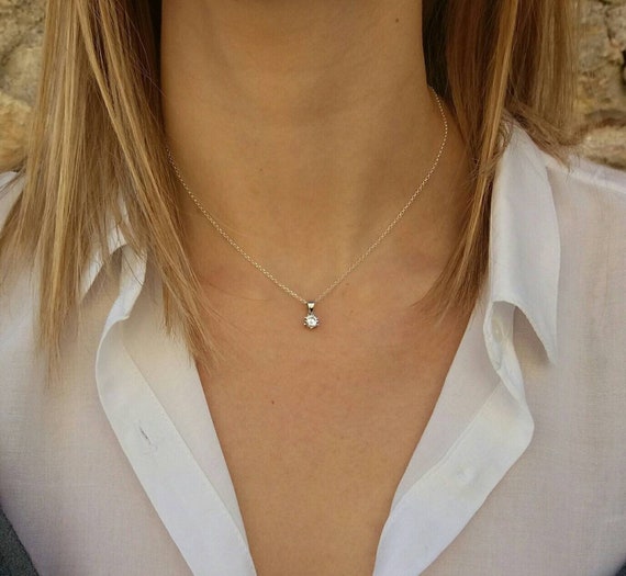 Modern 18K White Gold Diamond Necklace Set - NE-2574