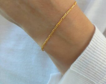 Figaro Chain Bracelet, Link Chain Bracelet, Gold Filled Bracelet, Layering Bracelet, Chic Bracelet, Everyday Bracelet, Charm Bracelet