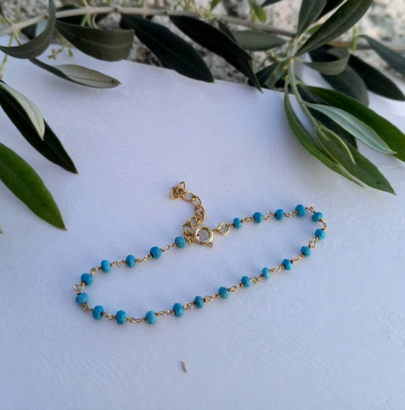 Catholic Rosary Bracelet Wrap: Light Blue Turquoise Aquamarine Gemstone,  Gold Tone Miraculous Medal Crucifix, Religious Gift Women Teen - Etsy
