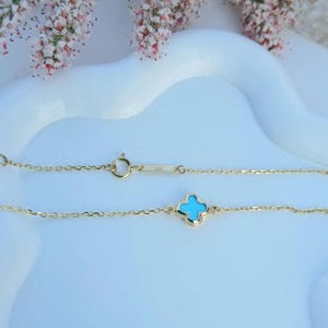 ★tow tow archive★ Full Clover Bracelet Turquoise TBH22ABTB The Lovery Fine Jewelry Small Turquoise Clover Bracelet - 54